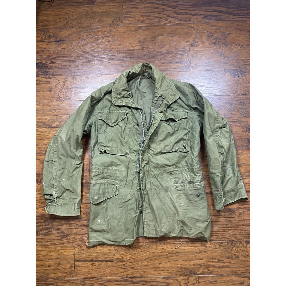 Vintage 60s M-65 Field Jacket OG 107 Military Coat Thrashed Grunge